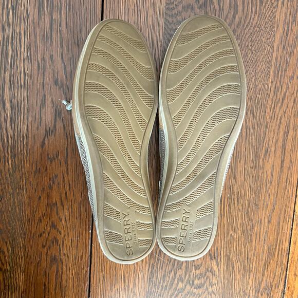 Sperry Top Sider Angelfish Linen Oat Beige Women Memory Foam Boat Shoes: Sz 9.5 - Picture 7 of 10